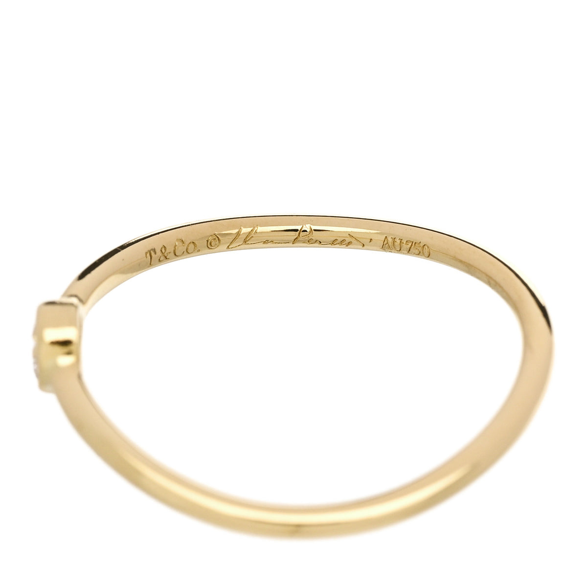 18K Yellow Gold Diamond Elsa Peretti Single-Row Wave Ring  46 3.75