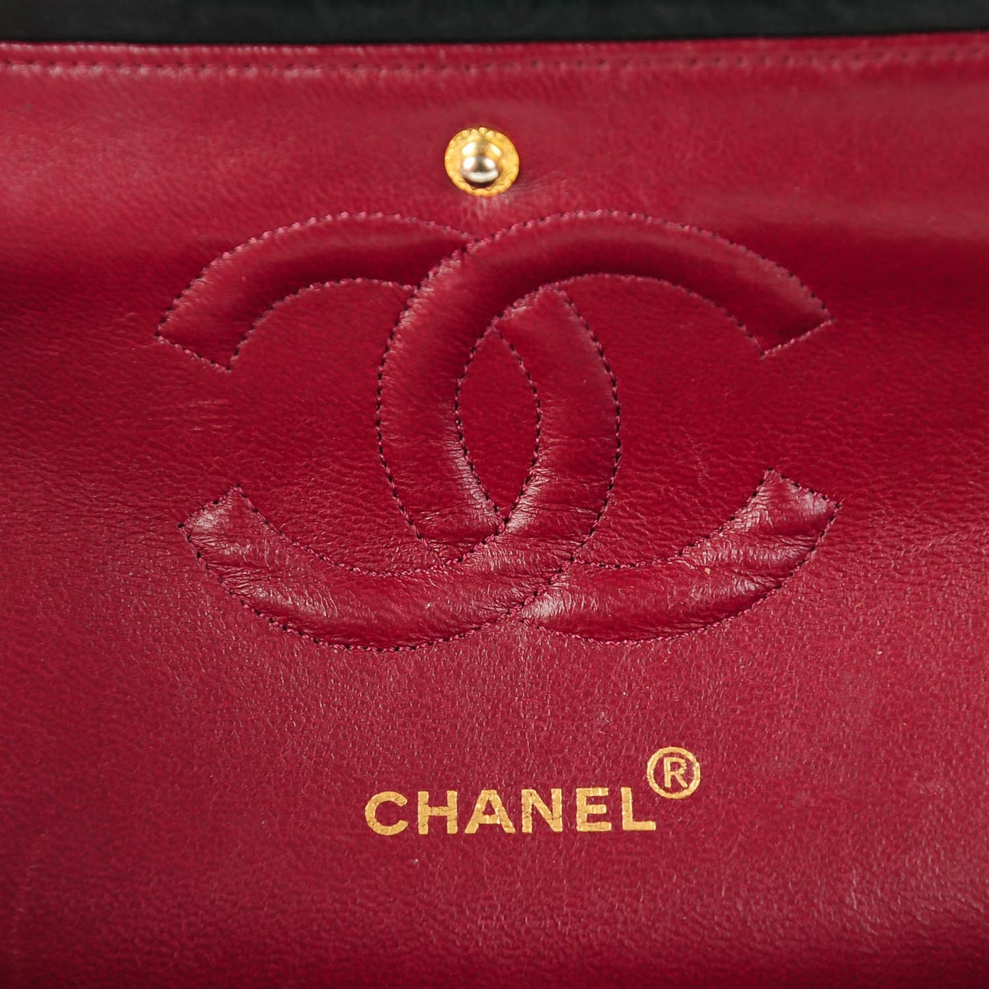 Lambskin Quilted Medium Double Flap Black