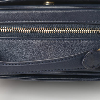 Chanel Calfskin Quilted CC Small Vanity Case Navy 12 of 15