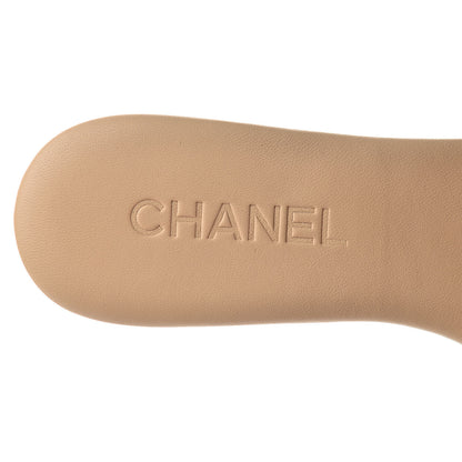 Chanel Lambskin Enamel CC Mules 36 Beige 8 of 9