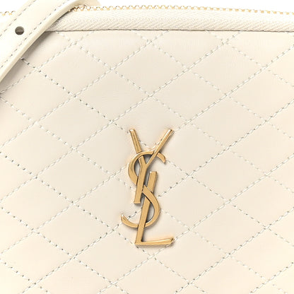 Saint Laurent Lambskin Quilted Gaby Zipped Pouch Crema Soft 8 of 11