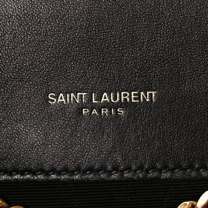 Saint Laurent Lambskin Mixed Matelasse Triquilt Small Monogram Satchel Black 6 of 12