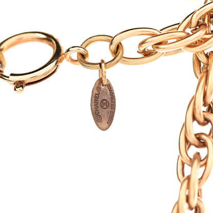 Chanel Metal Circle Chain Pendant Long Necklace Gold 5 of 7