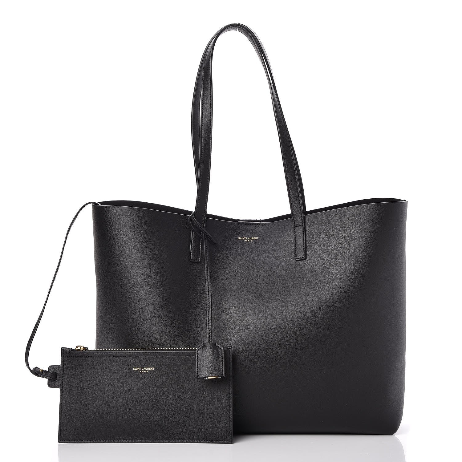 Saint Laurent Calfskin Large Shopping Tote Black 3 of 8