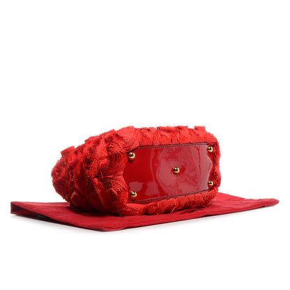 Valentino Garavani Silk Georgette Rosier Small Tote Red 4 of 10