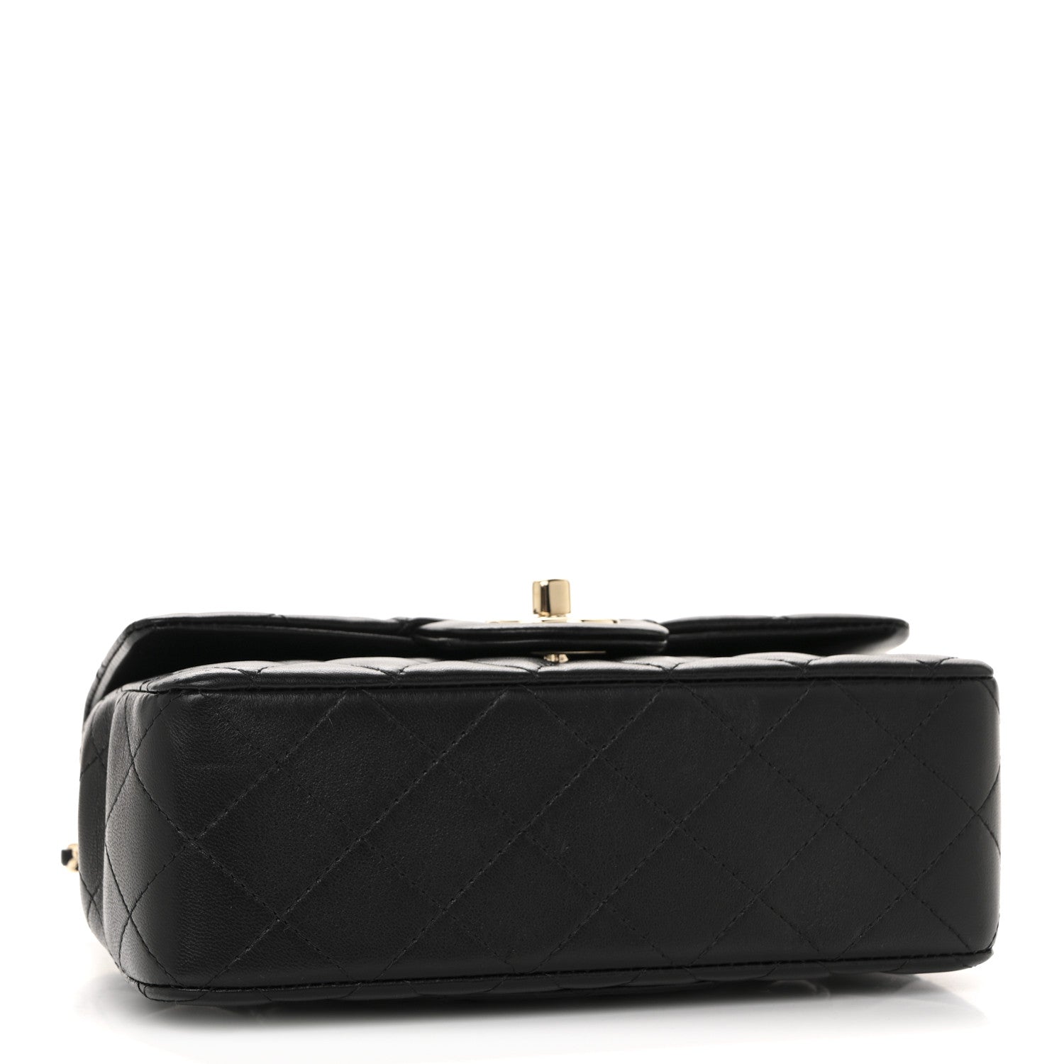 Chanel Lambskin Quilted Mini Top Handle Rectangular Flap Black 4 of 12