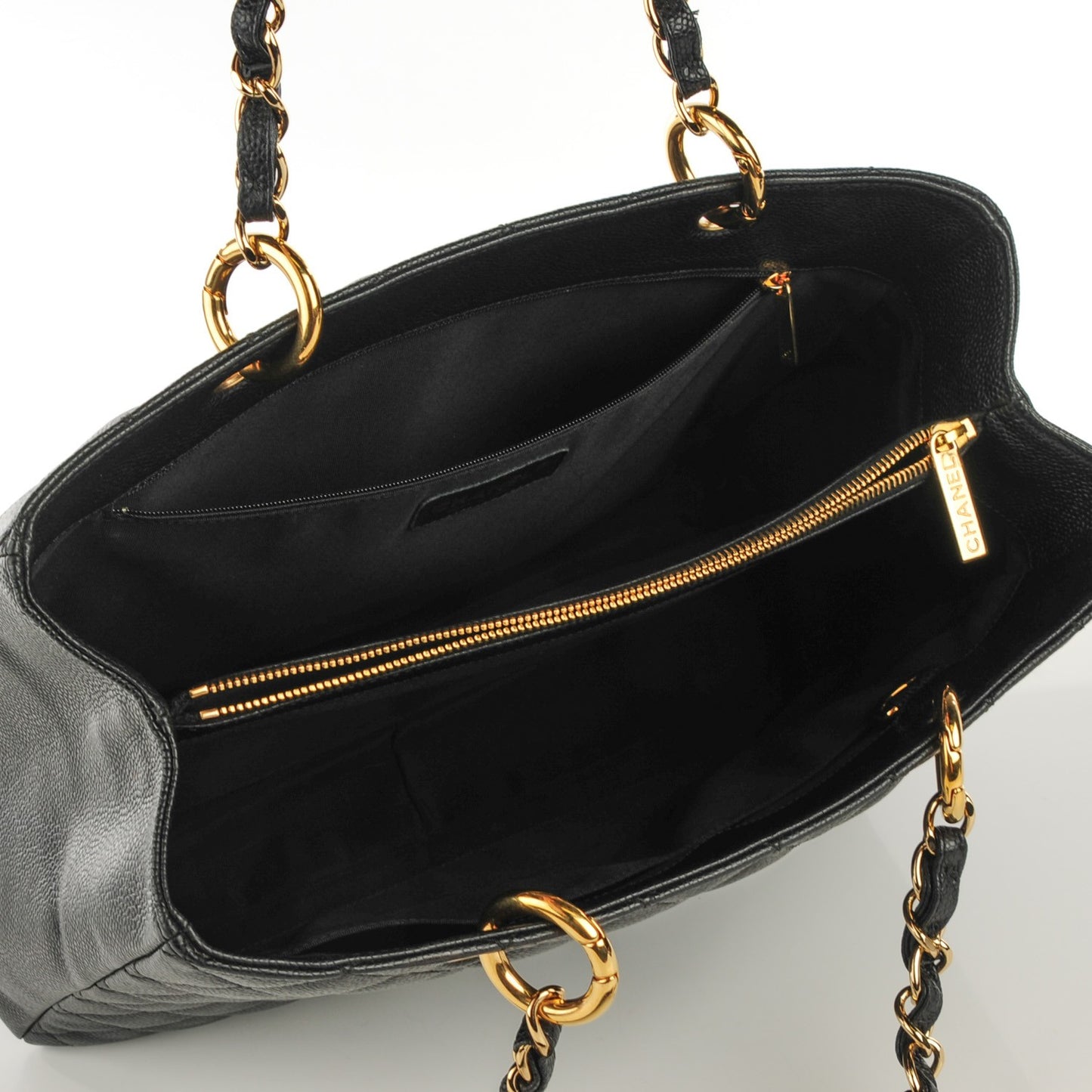 Caviar Quilted Grand Shopping Tote GST Black