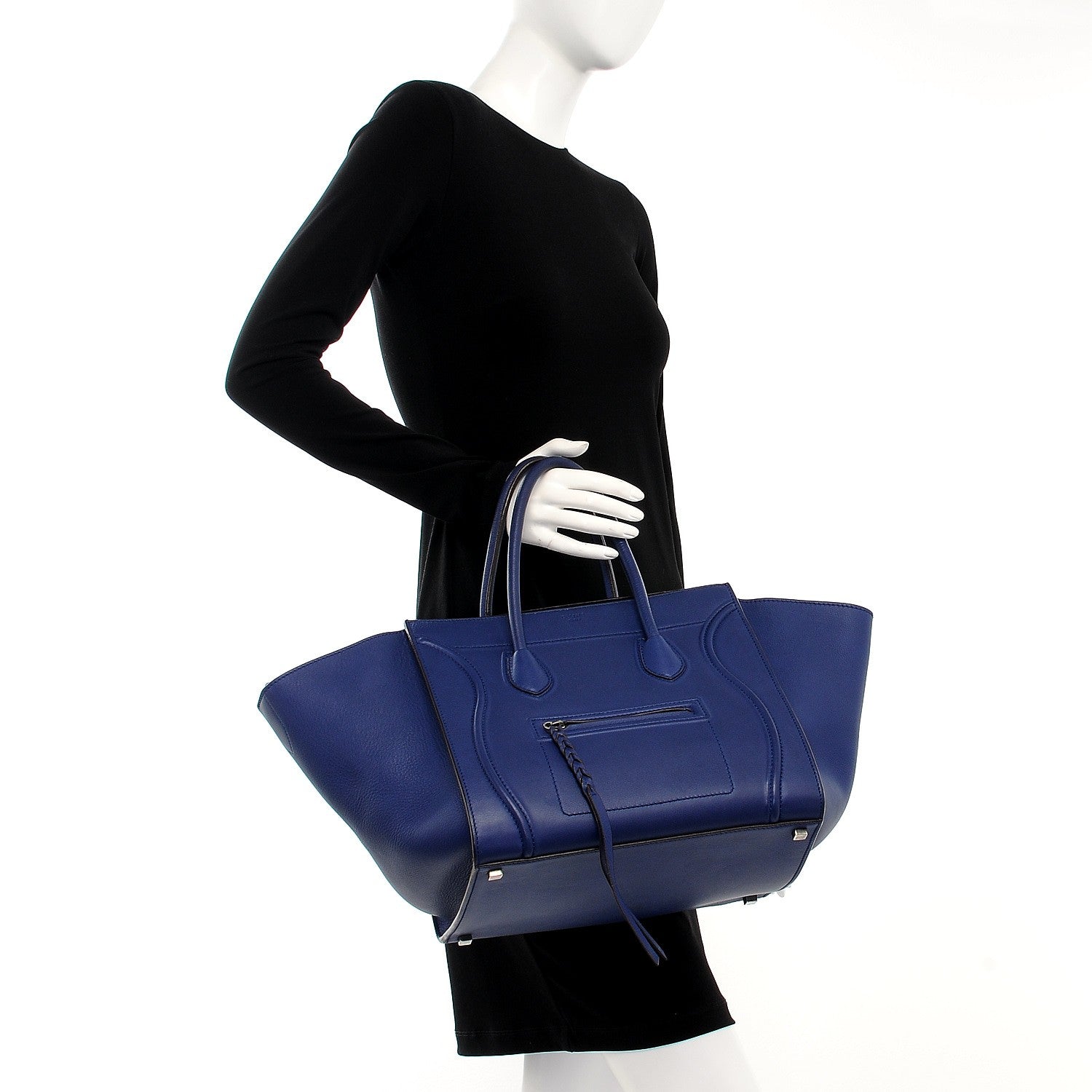 Celine Supple Calfskin Medium Phantom Luggage Indigo 2 of 8