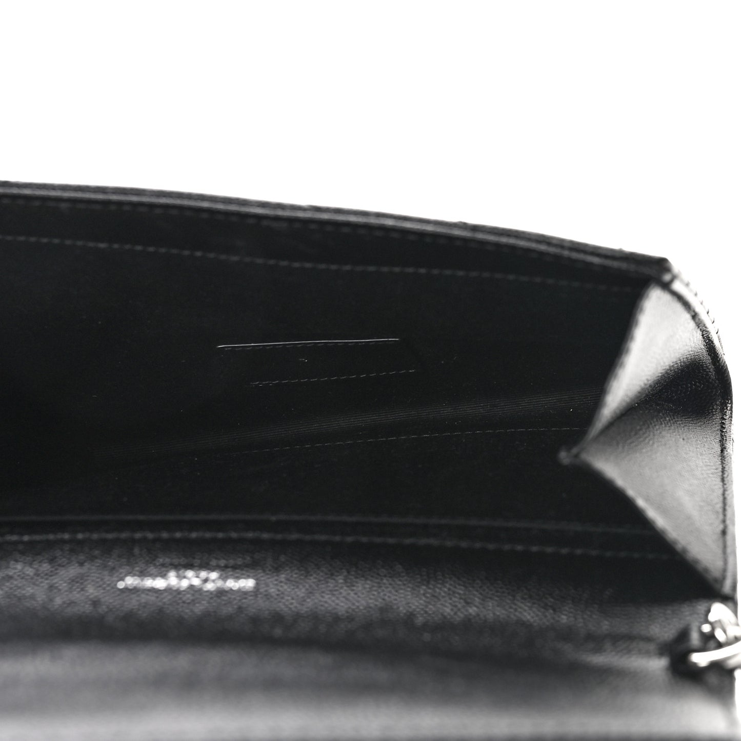 Grain De Poudre Matelasse Chevron Monogram Envelope Clutch Black