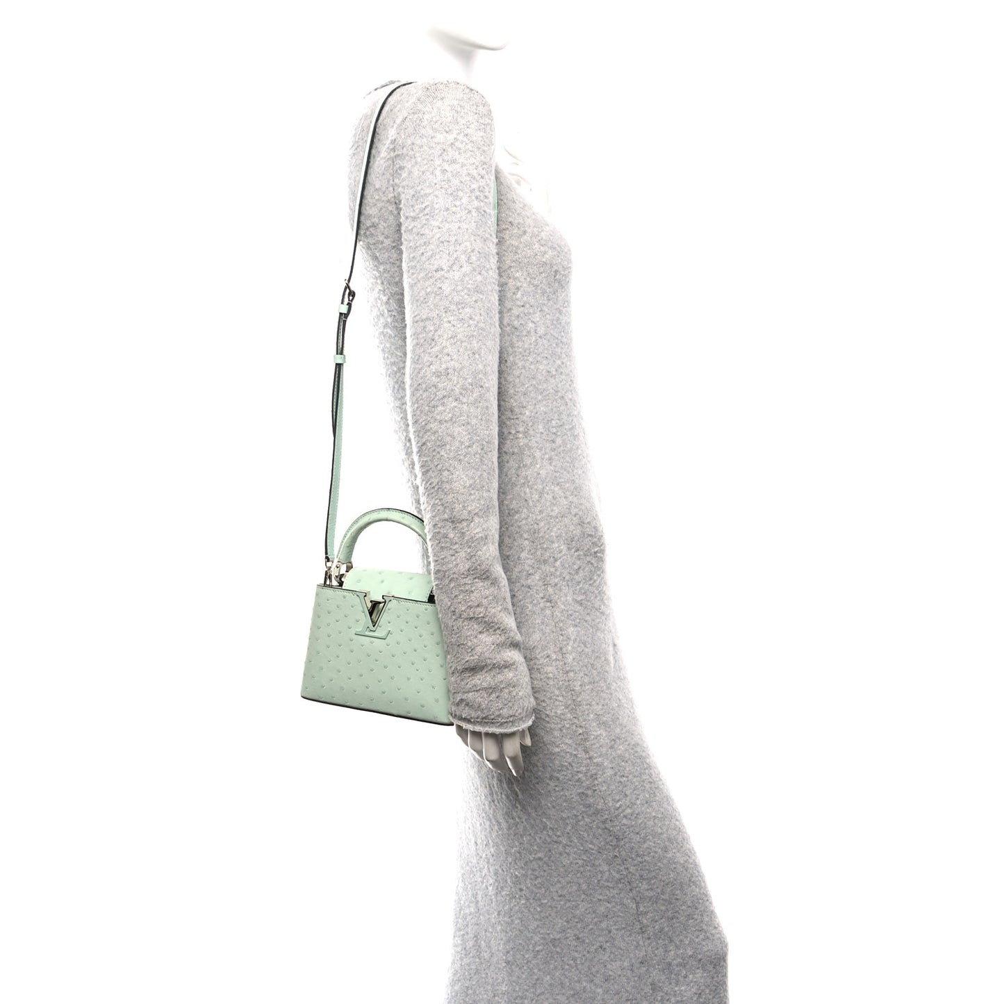 Ostrich Capucines Mini Vert Celadon