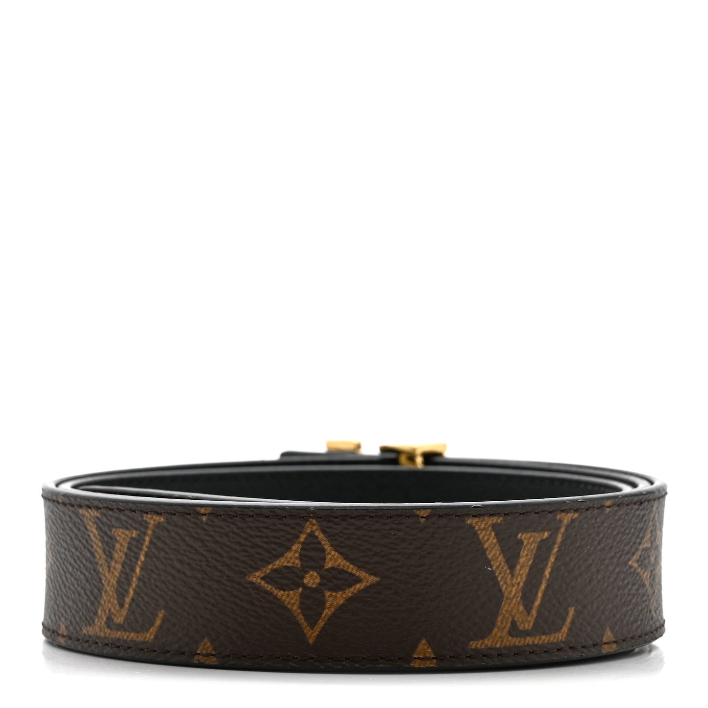Calfskin Monogram 30mm LV Initiales Reversible Belt 85 34 Black