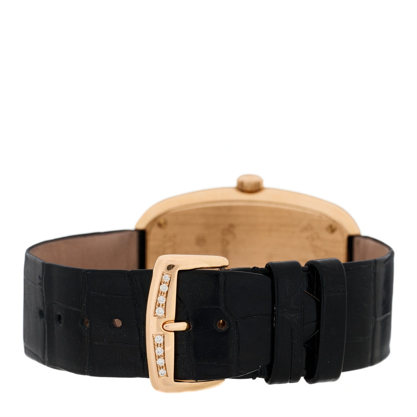 18K Rose Gold Alligator Diamond Pave Bezel 34mm Quartz Watch 3002MQZRD35N