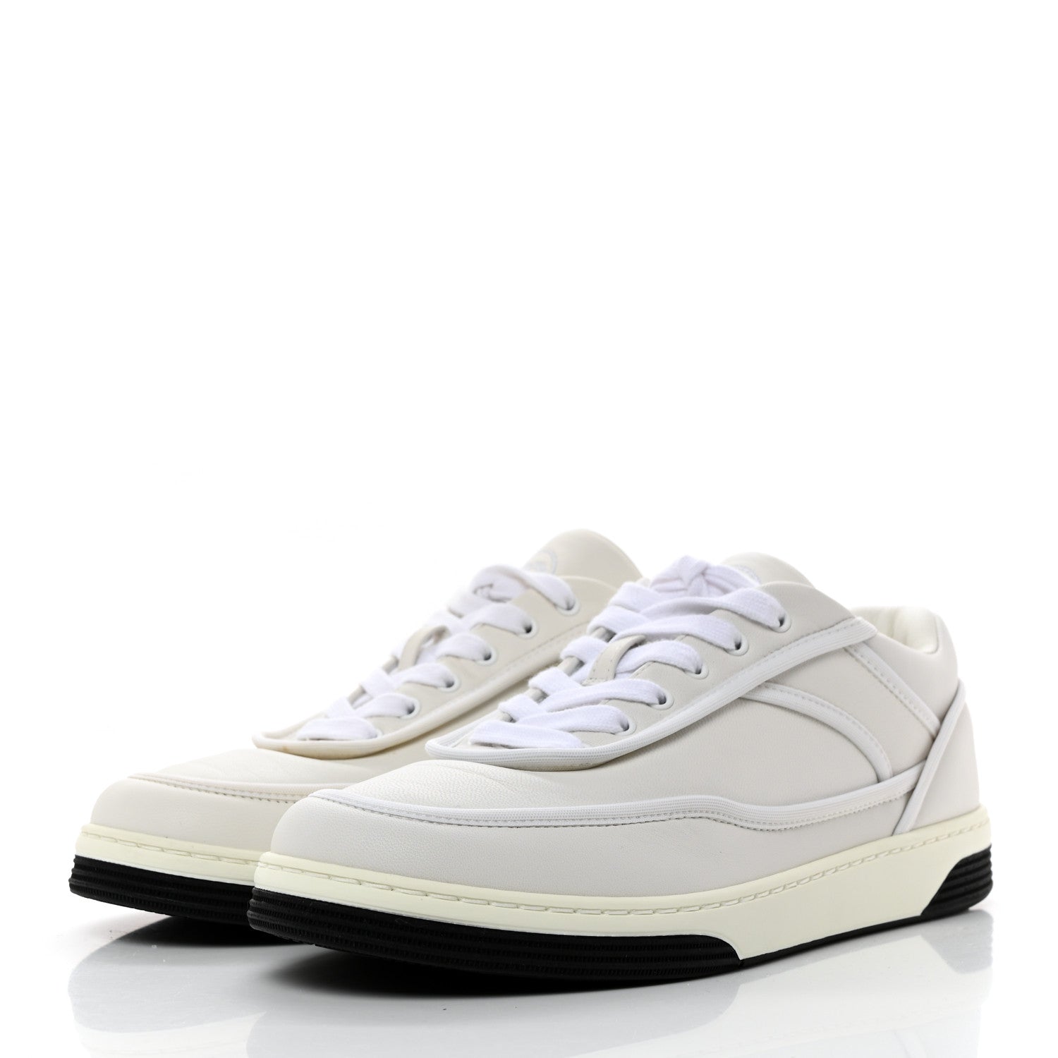Chanel Fabric Womens Logo Sneakers 36.5 White 3 of 9