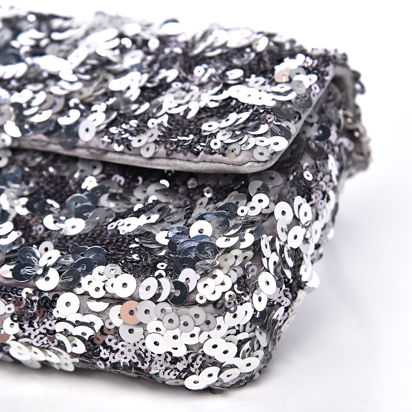 Sequin Medium Single Flap Silver