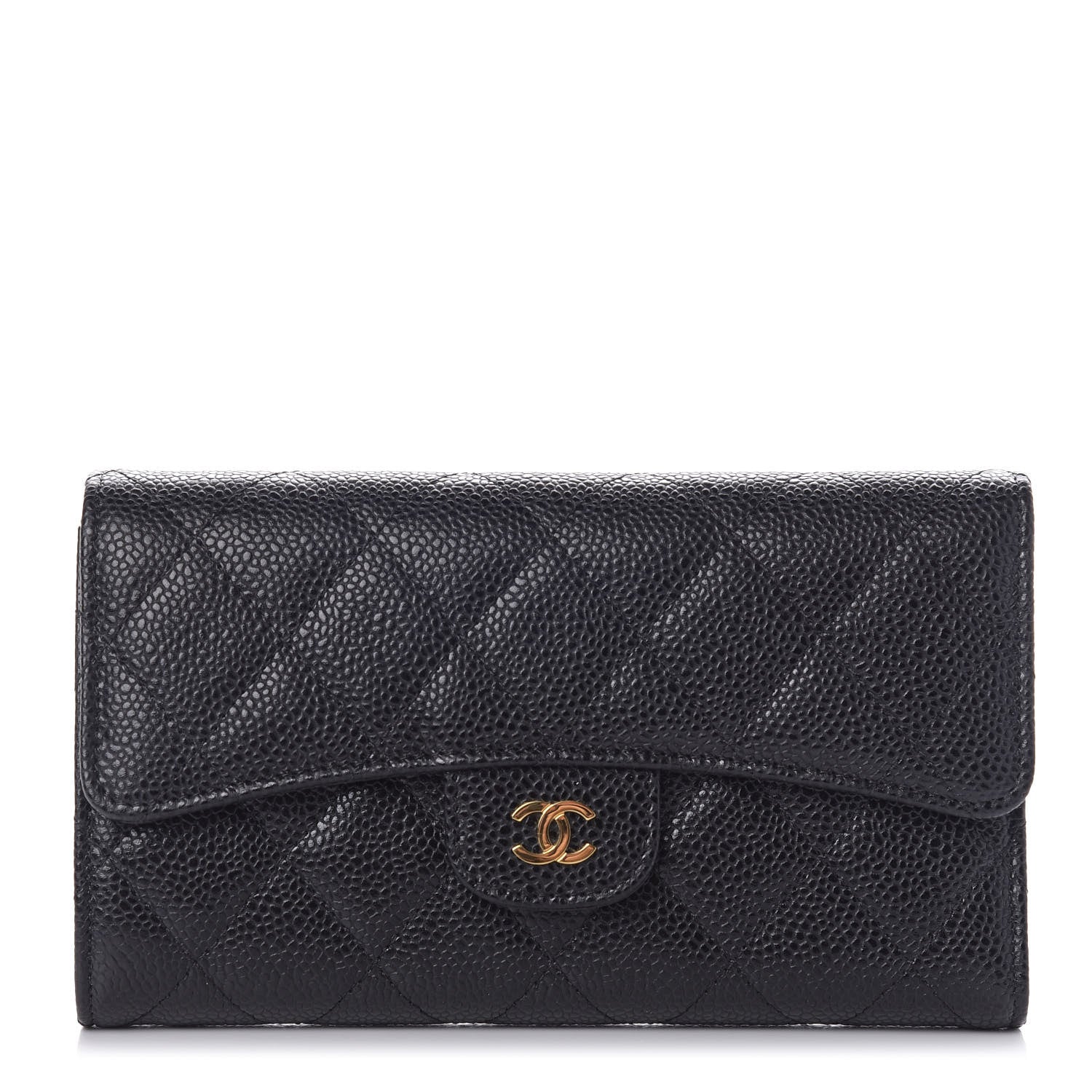 Chanel Caviar Quilted Long Flap Wallet Black 1 of 10