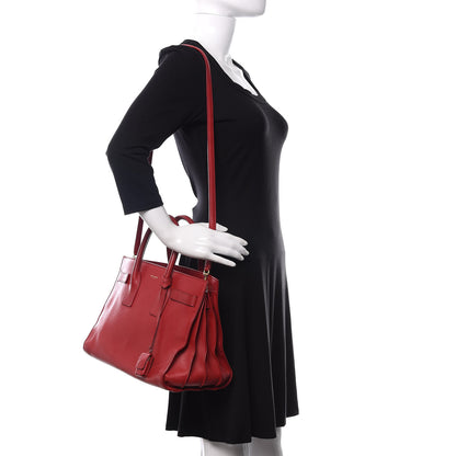 Saint Laurent Calfskin Small Sac De Jour Rouge Orient 2 of 24