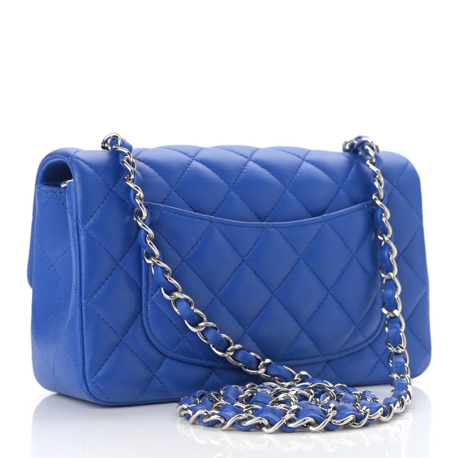 Chanel Lambskin Quilted Mini Rectangular Flap Royal Blue 3 of 10