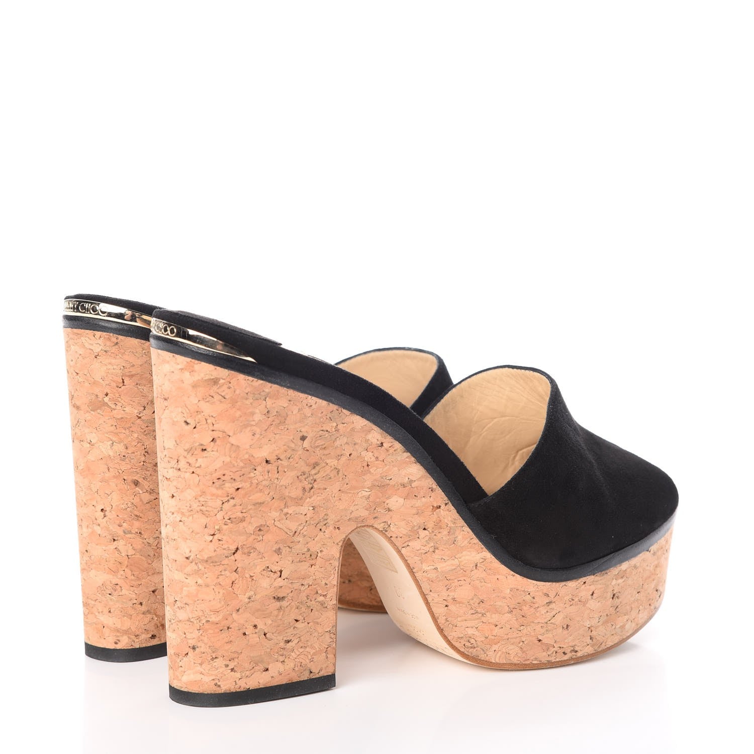 Jimmy Choo Suede Cork DeeDee Platform Sandals 39 Black 4 of 12