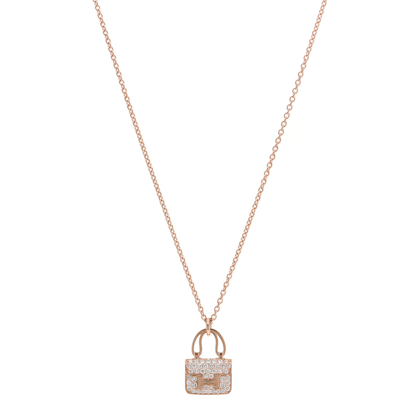 18K Rose Gold Diamond Constance Amulettes Pendant Necklace