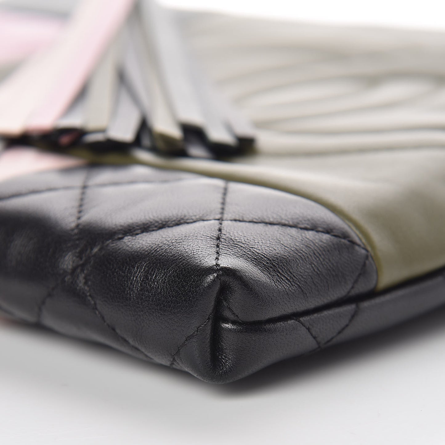 Lambskin Patchwork Medium Cosmetic Case Multicolor