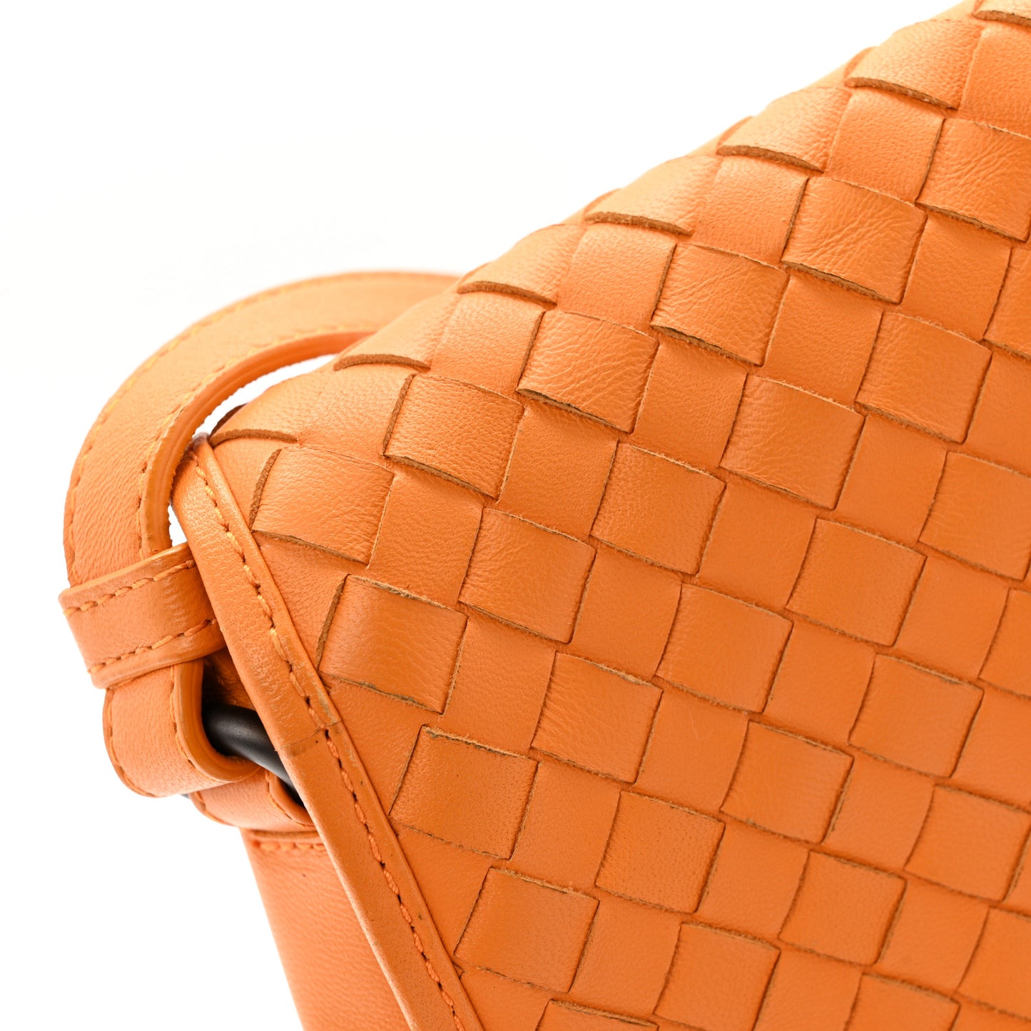 Nappa Intrecciato Flap Crossbody Orange