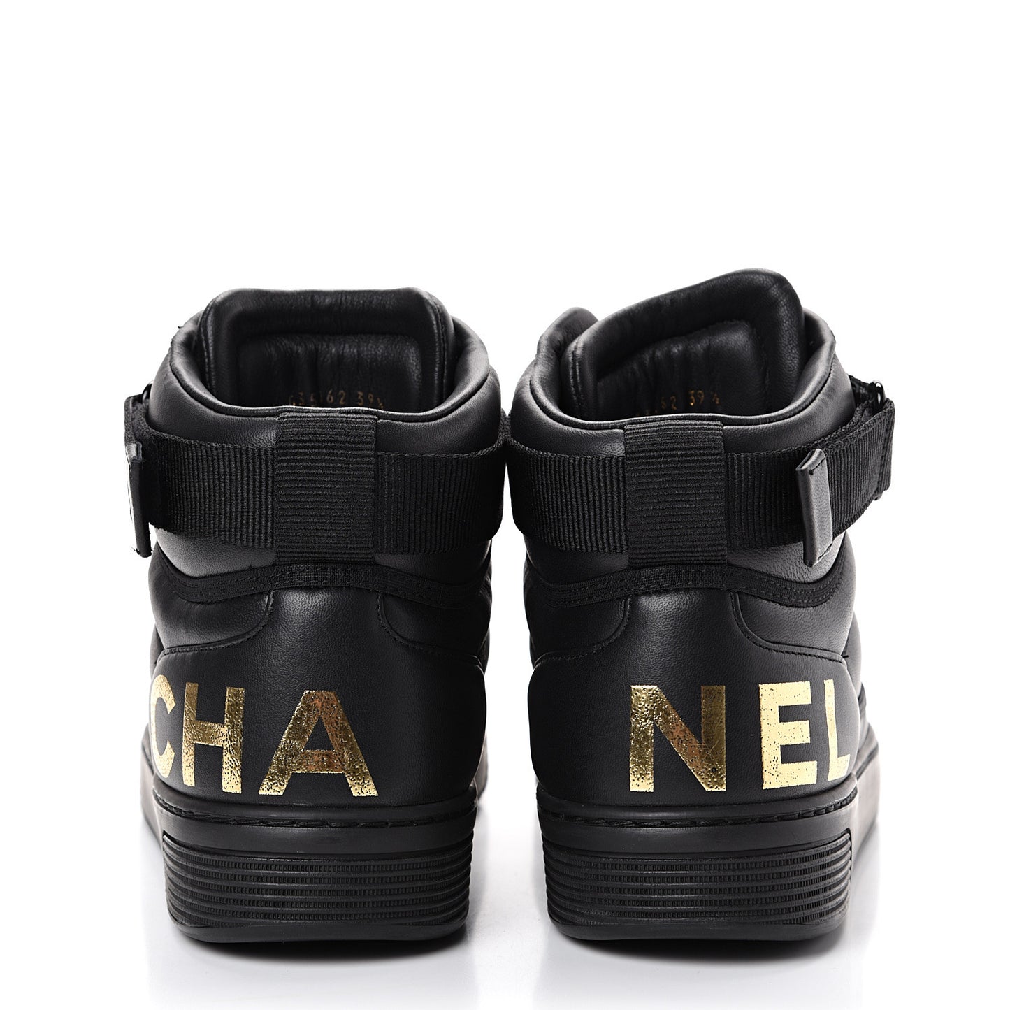 Lambskin Logo High Top Sneakers 39.5 Black