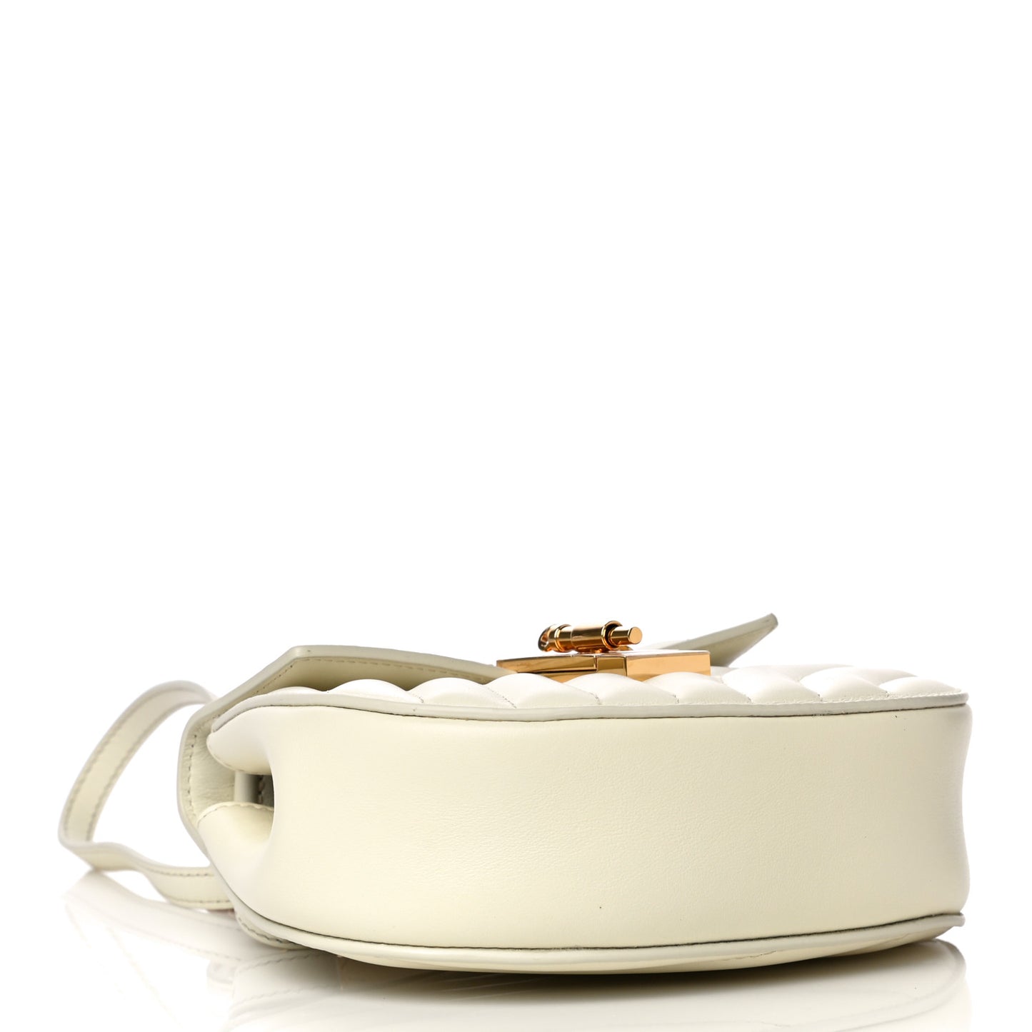 Calfskin Quilted Drew Bijou Shoulder Bag Natural White