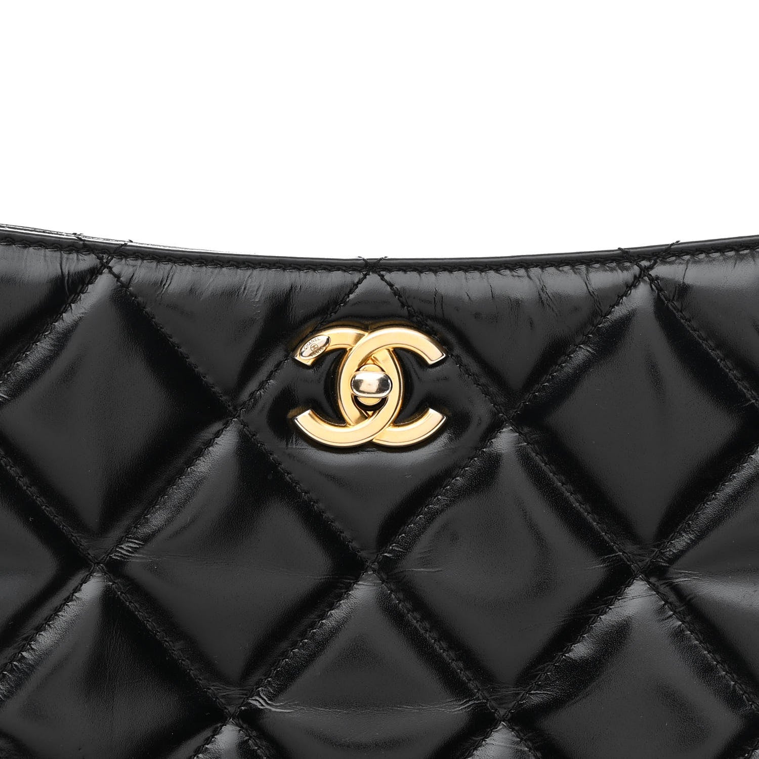 Chanel Shiny Calfskin Suede Goatskin Quilted Hobo Black 8 of 13