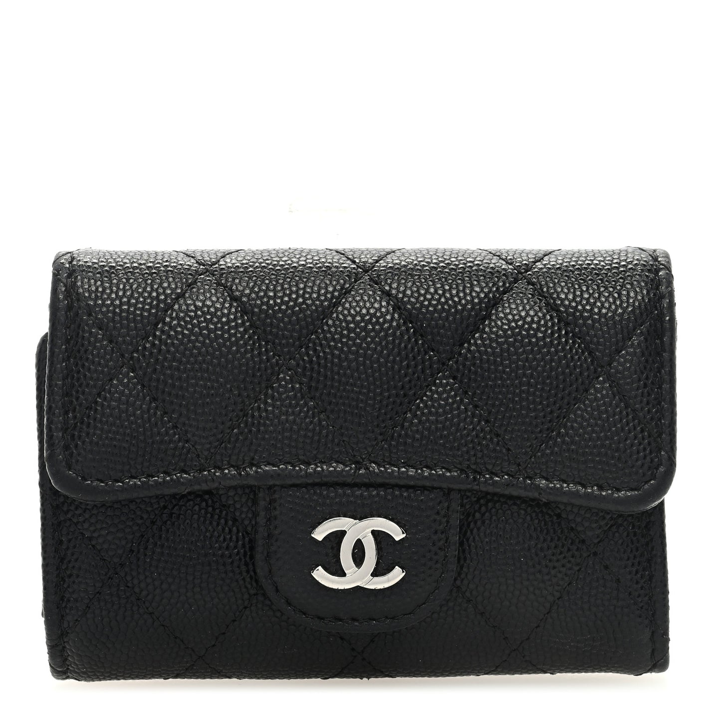 Caviar Quilted Classic 4 Key Holder Wallet Black