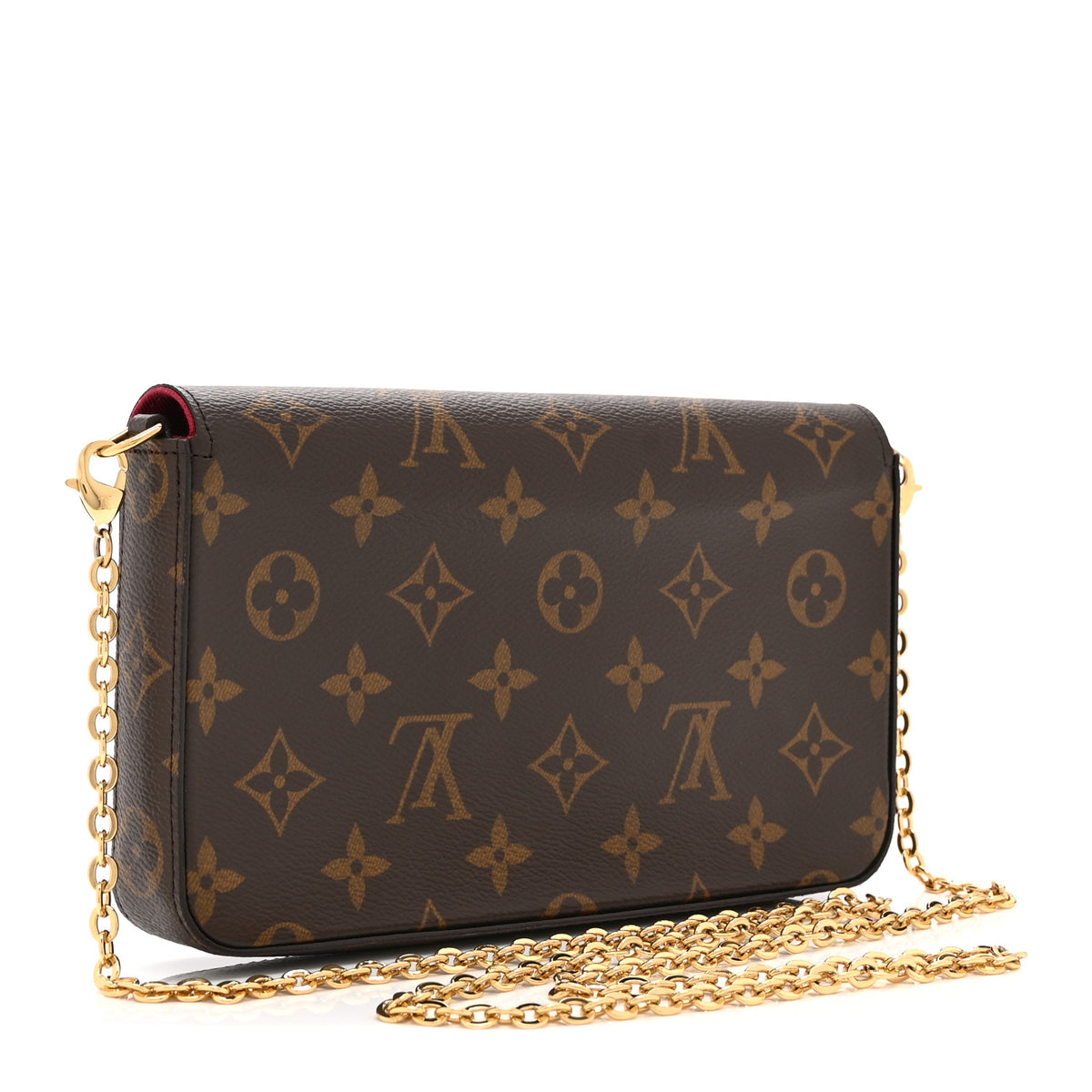 Monogram Pochette Felicie Chain Wallet Fuchsia