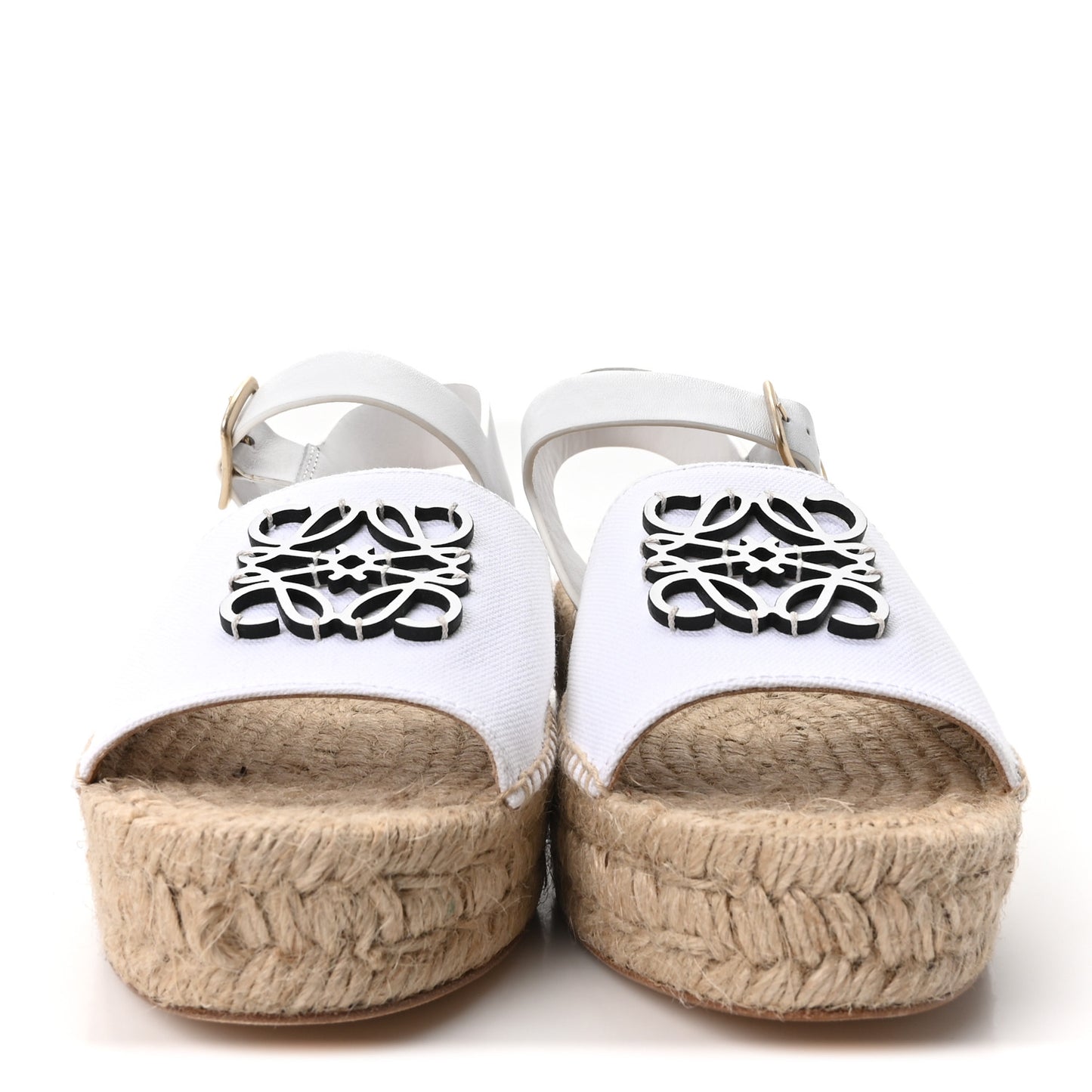 Raffia Logo Espadrille Sandals 40 Natural White