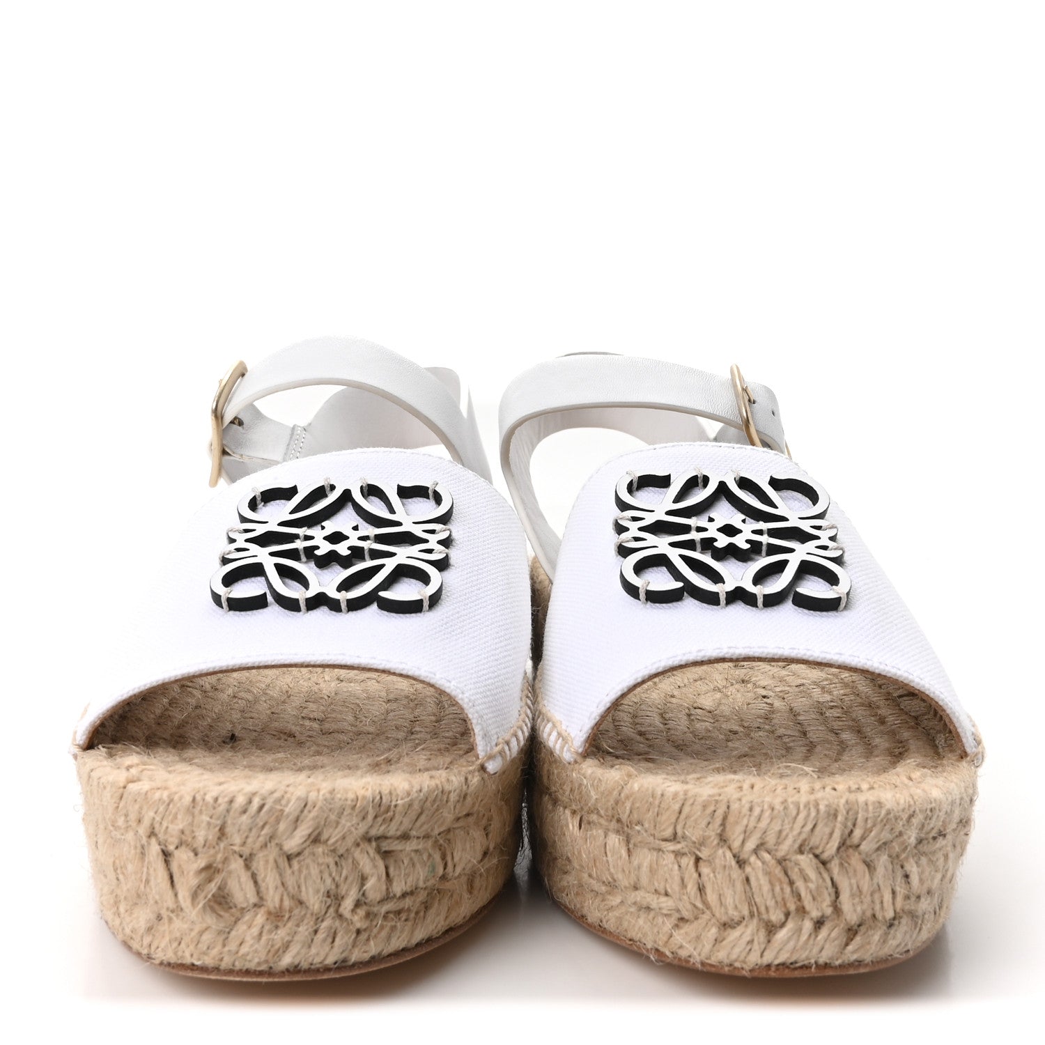 Loewe Raffia Logo Espadrille Sandals 40 Natural White 3 of 10