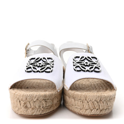Loewe Raffia Logo Espadrille Sandals 40 Natural White 3 of 10