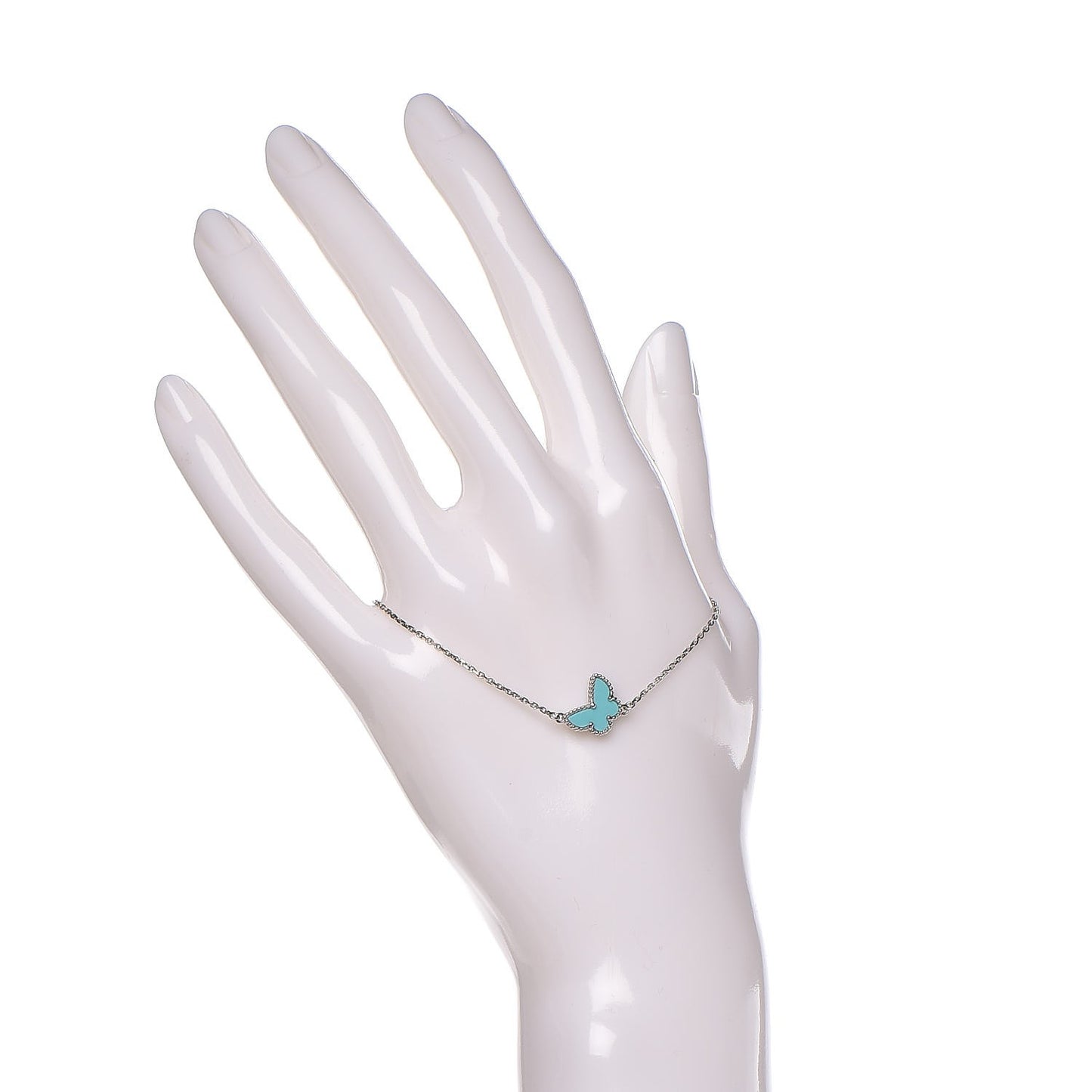 18K White Gold Turquoise Sweet Alhambra Butterfly Bracelet