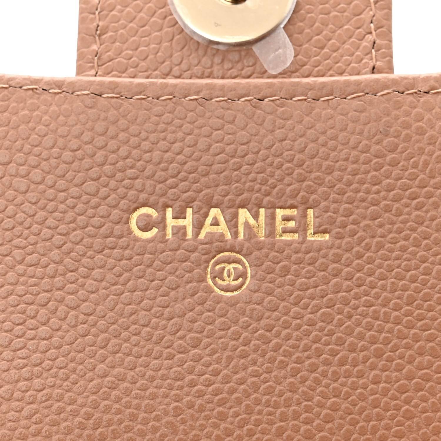 Chanel Caviar Quilted Flap Phone Holder With Chain Beige 7 of 13