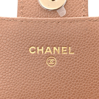 Chanel Caviar Quilted Flap Phone Holder With Chain Beige 7 of 13