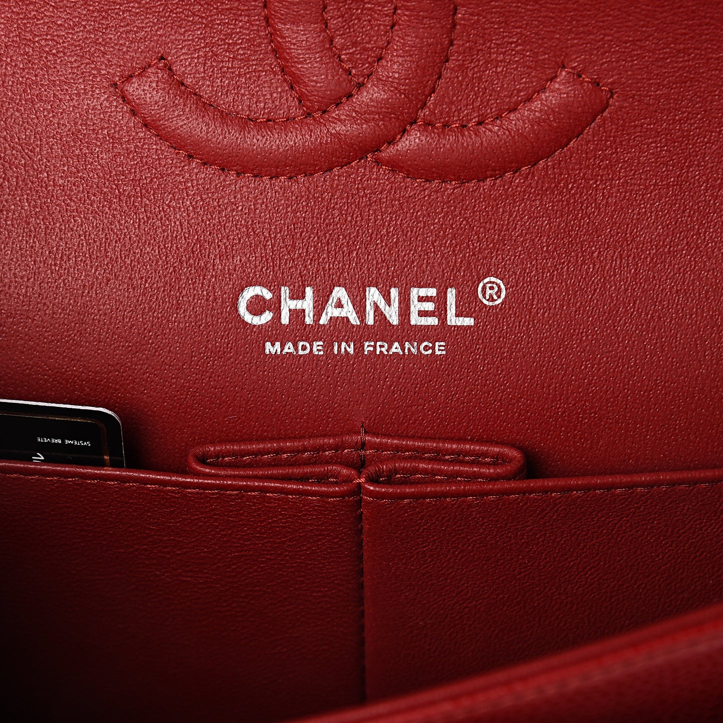Caviar Quilted Medium Double Flap Red