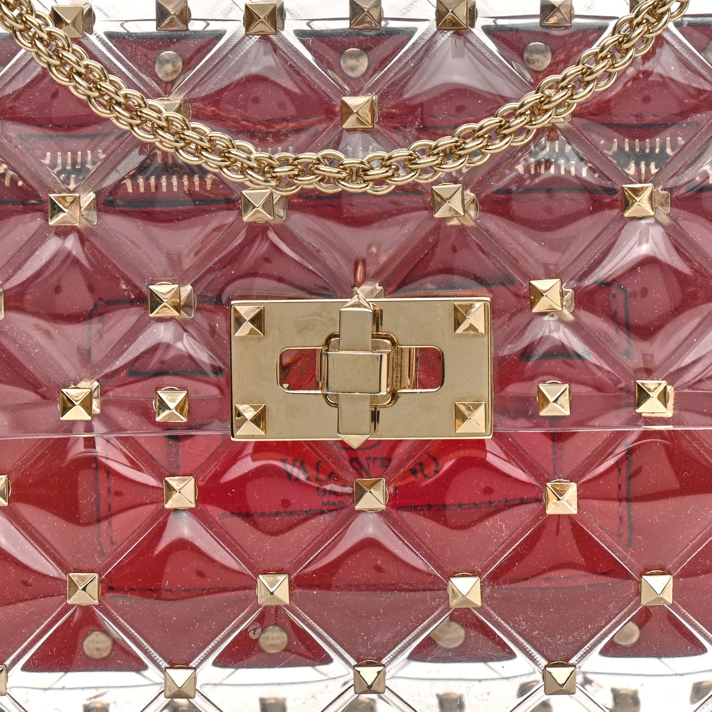 PVC Medium Rockstud Spike Shoulder Bag