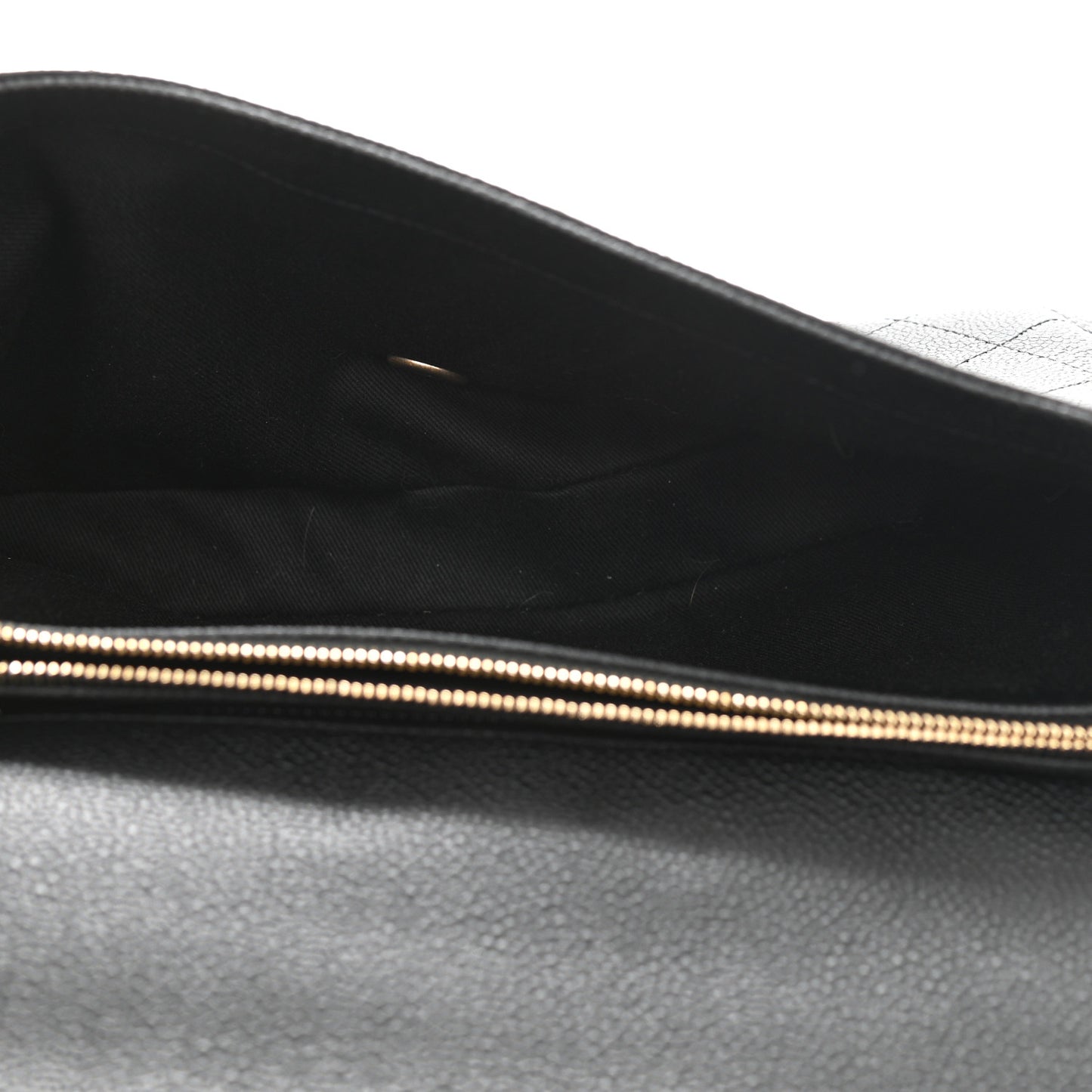 Grained Calfskin Stitched Flap Black