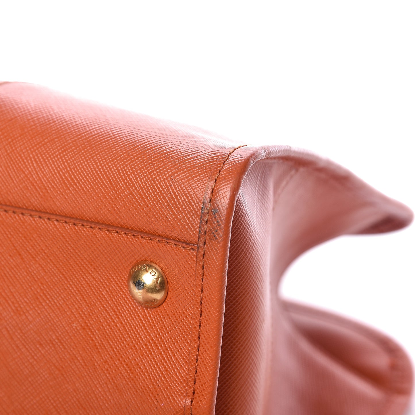 Saffiano Lux Top Handle Tote Papaya