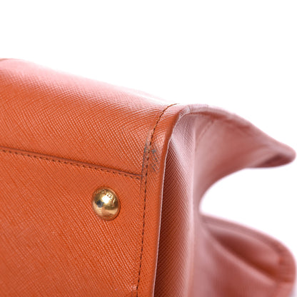 Prada Saffiano Lux Top Handle Tote Papaya 22 of 25