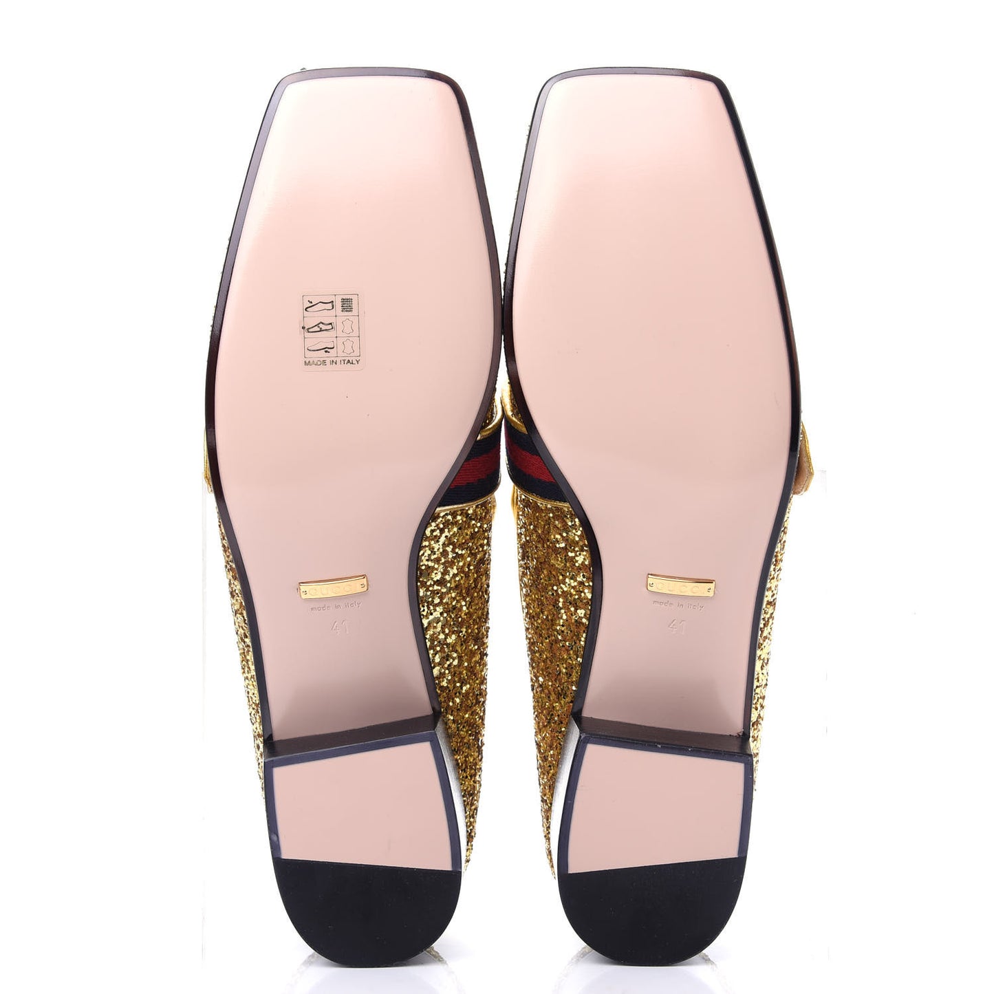 Glitter Web Peyton Loafers 41 Gold