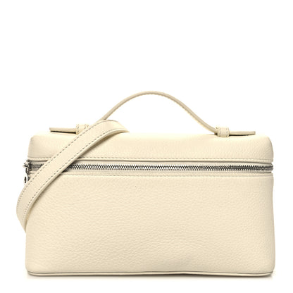 Loro Piana Grained Calfskin L19 Extra Pocket Pouch Whisper White 1 of 10