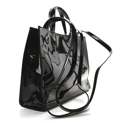 Telfar Patent Vegan Leather Medium Shopping Bag Black 3 of 10