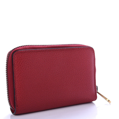 Gucci Grained Calfskin Logo Zip Around Card Case Hibiscus Red 3 of 7