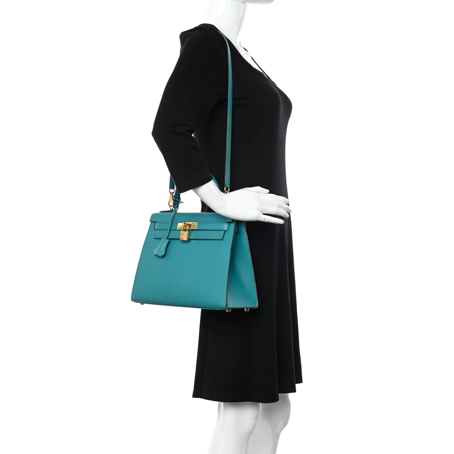 Epsom Kelly Sellier 28 Bleu Paon