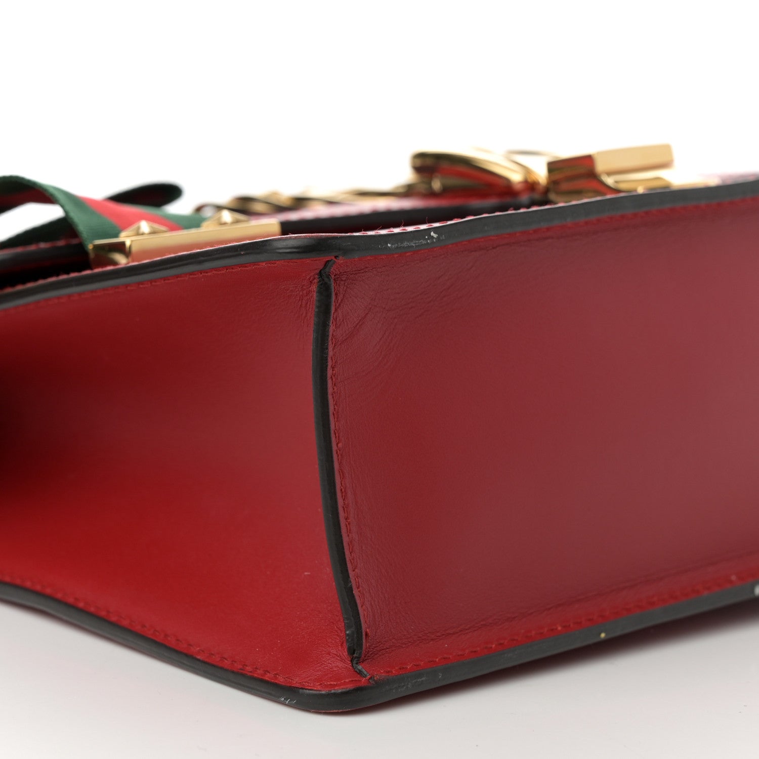Gucci Calfskin Small Sylvie Shoulder Bag Hibiscus Red 9 of 10