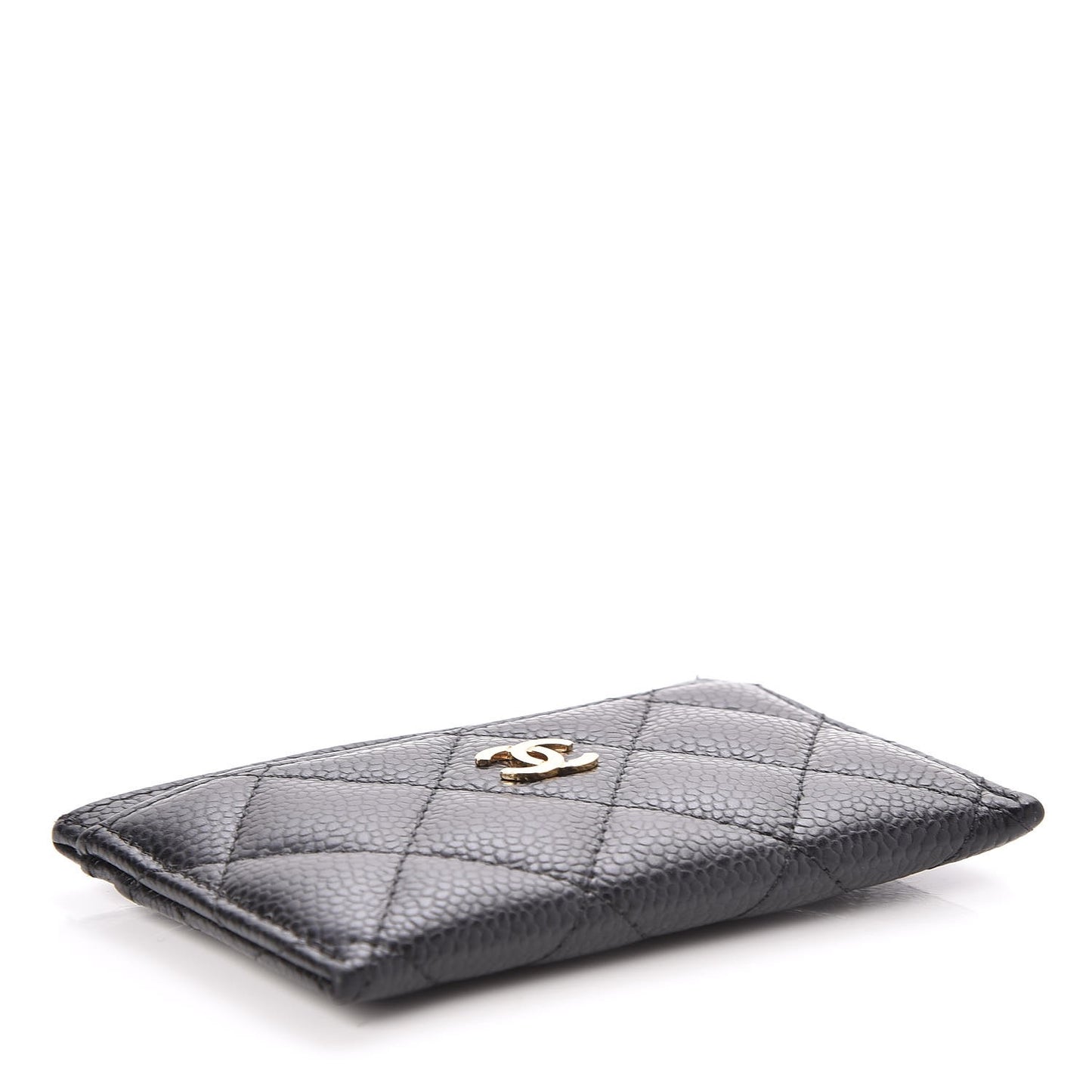 Caviar Quilted Card Holder Black