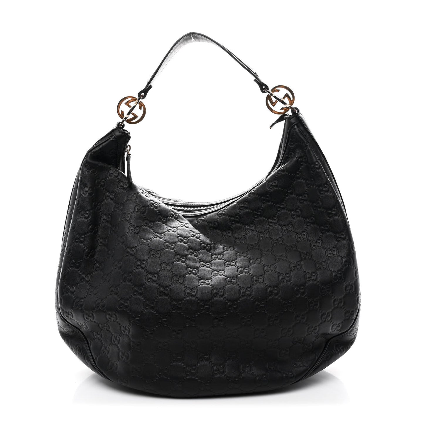 Guccissima Large GG Twins Hobo Black