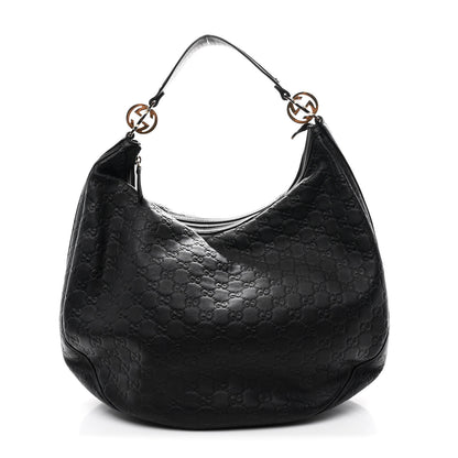 Gucci Guccissima Large GG Twins Hobo Black 1 of 10